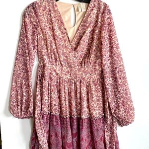JAPNA Floral Long Sleeve Dress Size Small
